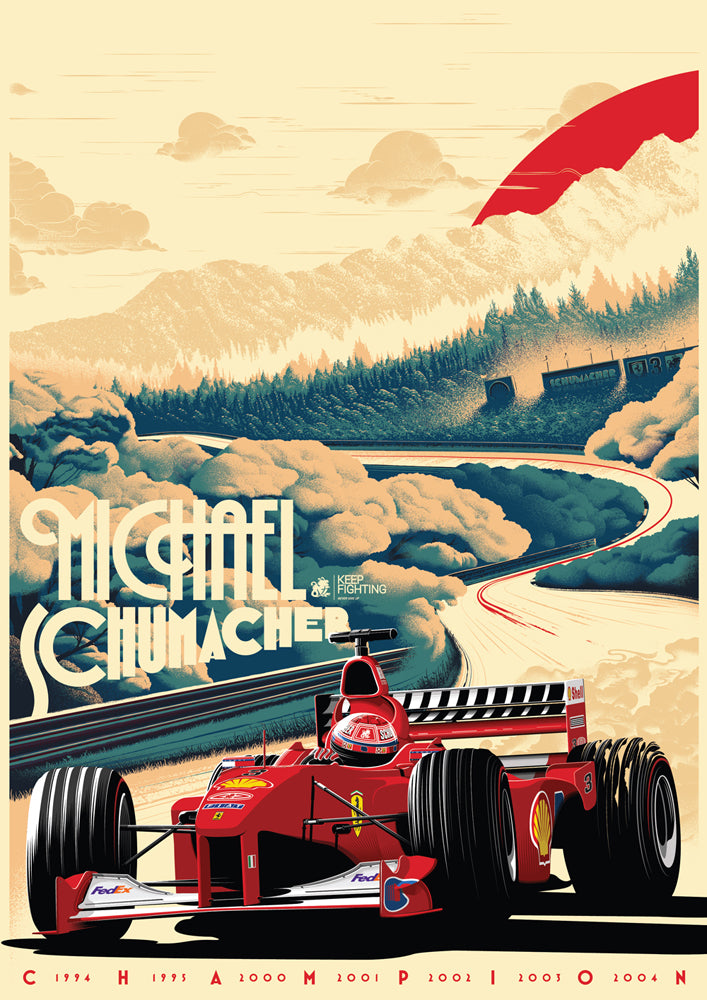 thumbnail image 2 of Michael Schumacher Ferrari F1 2000 Formula One Grand Prix Racing Art Poster – 11x17 2 of 3